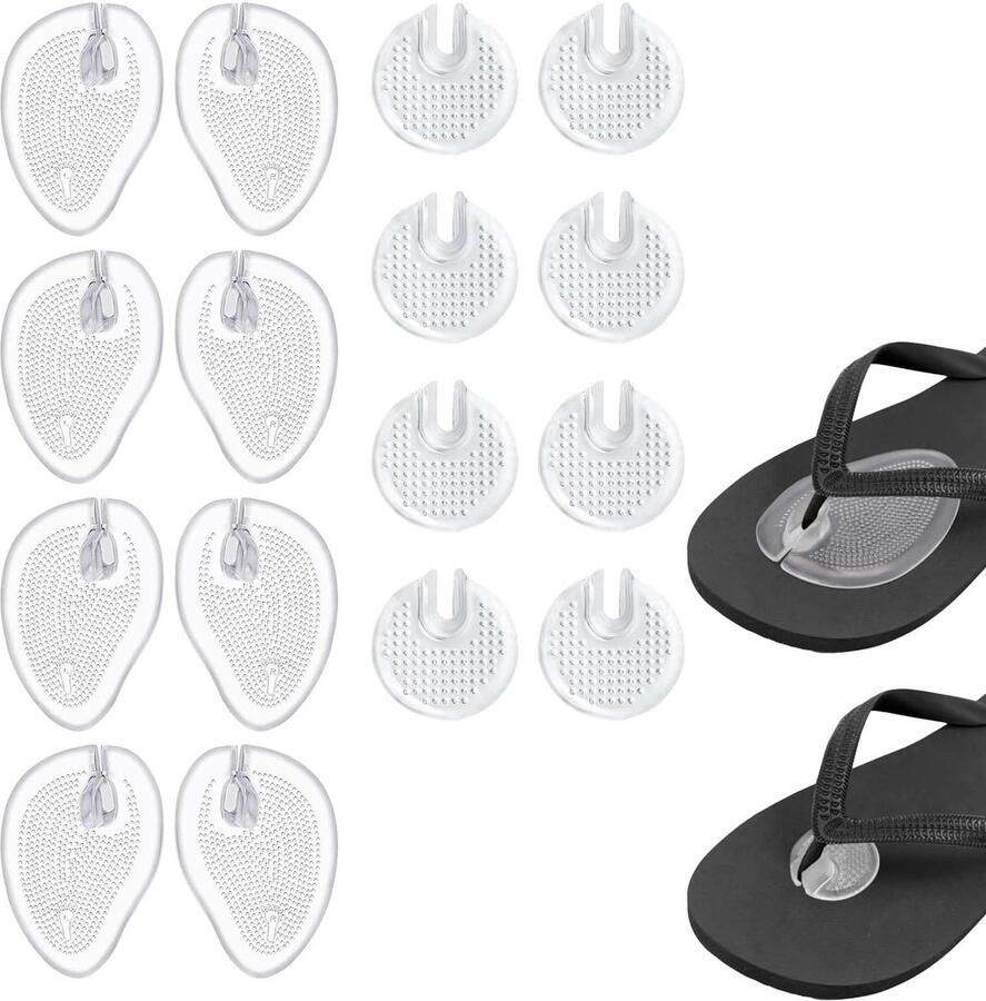 Dailygoods Set van 8 Siliconen Voetkussens voor Teenslippers