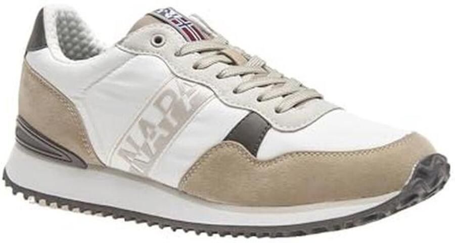 Cosmos Heren Veterschoenen Elegante Sportieve Sneakers in Wit Beige Bruin