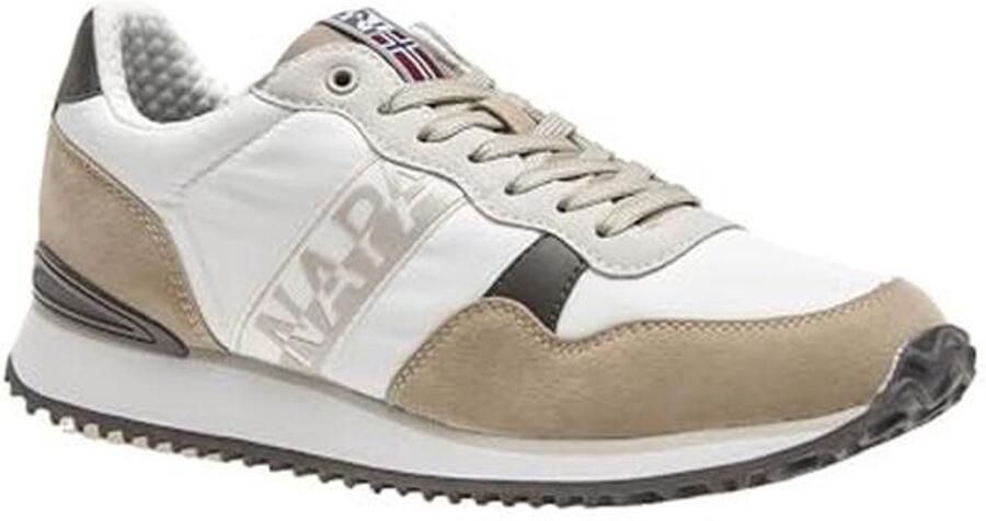 Cosmos Heren Veterschoenen Elegante Sportieve Sneakers in Wit Beige Bruin