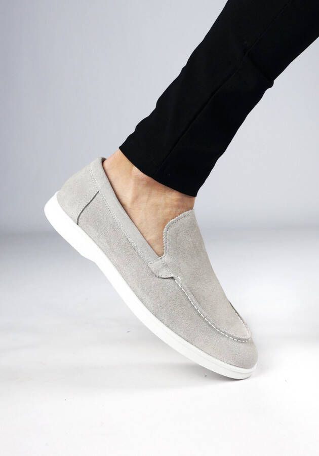 Cotton District Suede heren Loafers Laag Grijs