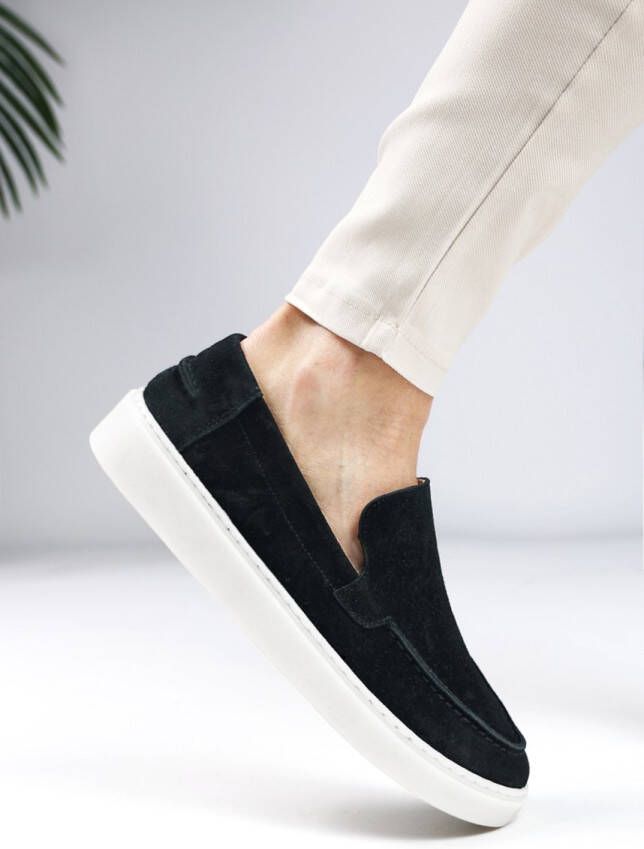 Cotton District Suede heren Loafers Sailor Black