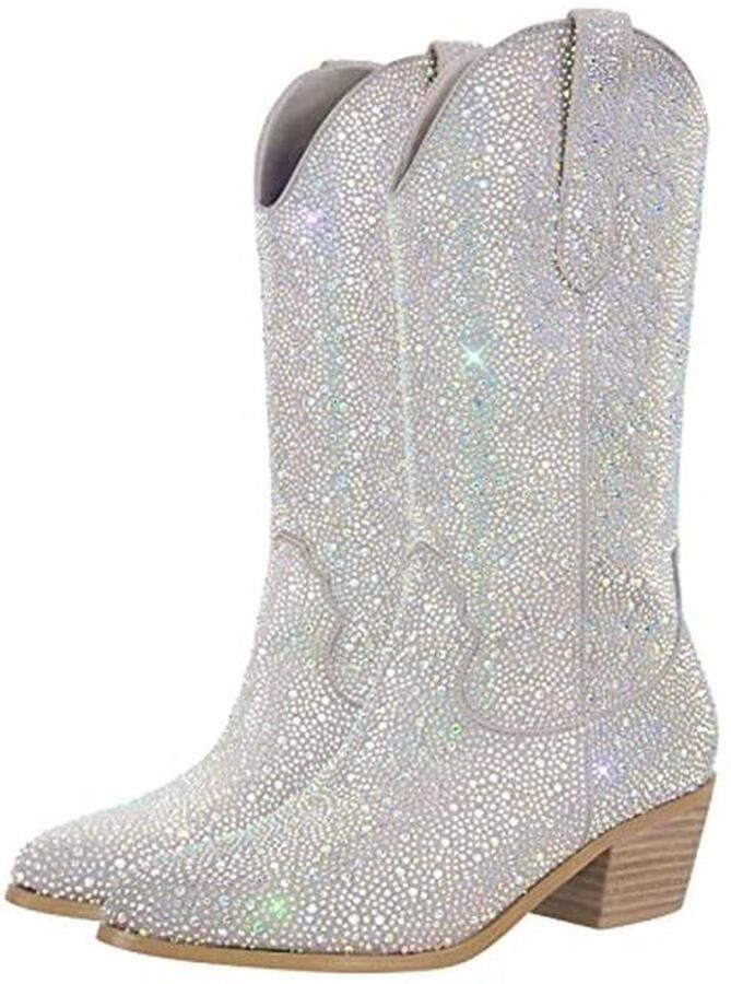 Cowboy Boots met Glitter en Western Hak voor Dames