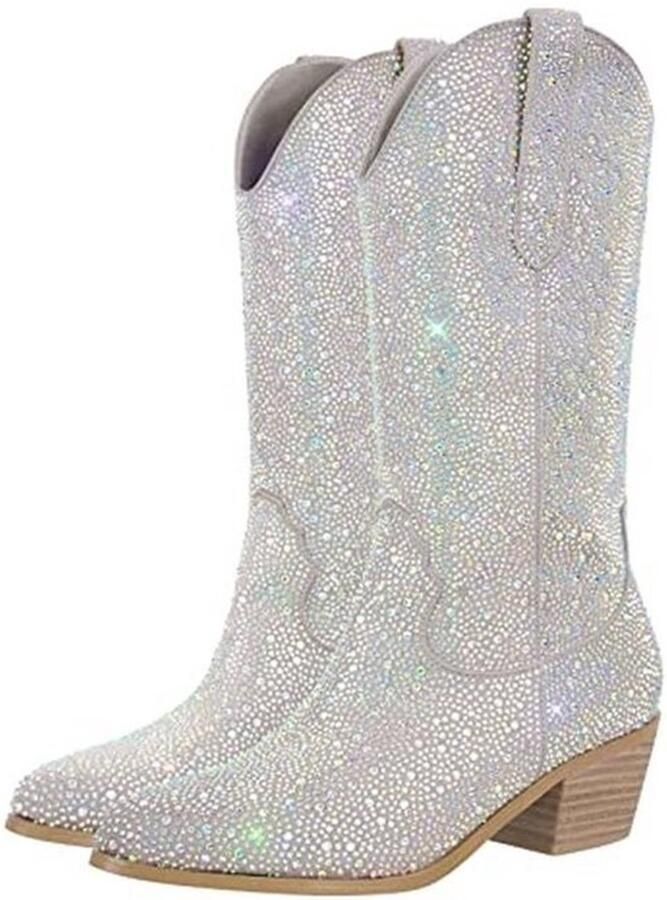 Cowboy Boots met Glitter en Western Hak voor Dames