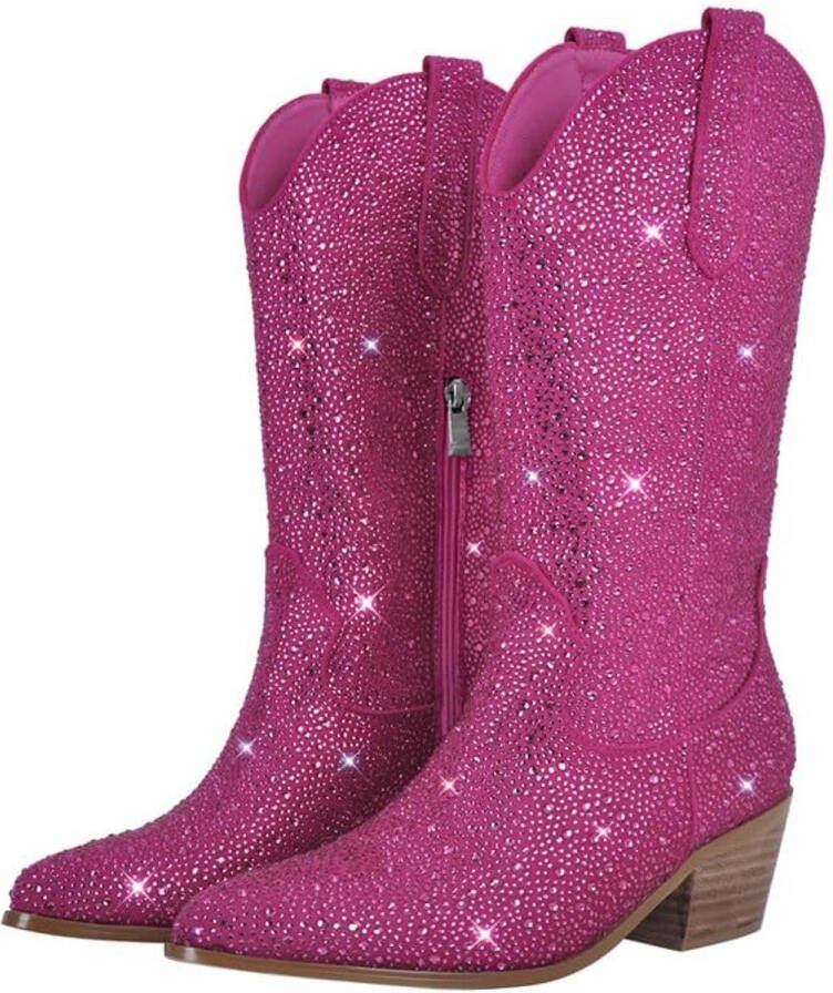 Cowboy Boots met Glitter Western Stijl Dameslaarzen