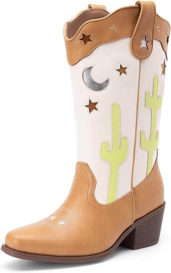 Cowboy Laarzen Meisjes Kinderen Western Cowgirl Laarzen Lage Hak Vierkante Teen