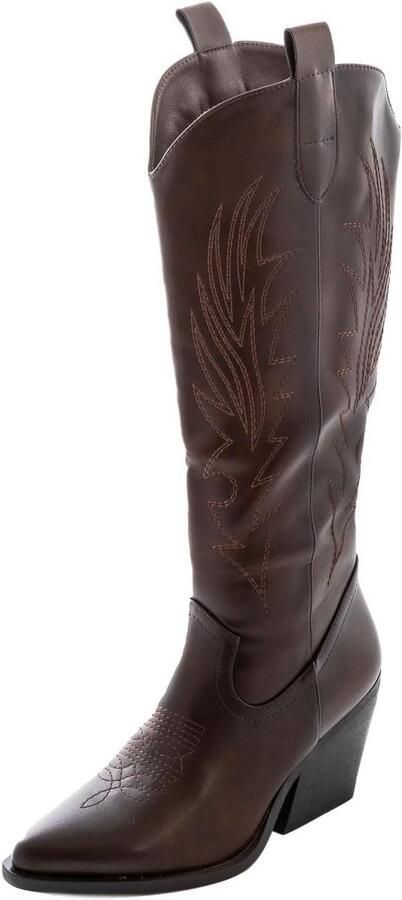 Western Cowboy Laarzen Dames Spitse Neus Hoge Hak Laars