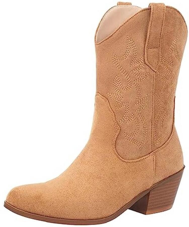 Cowboylaarzen Dames Geborduurde Westernlaarzen voor Kalf en Cowgirl Stijl