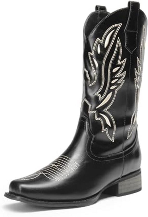 Cowboylaarzen voor dames met borduurwerk en vierkante neus - Foto 1