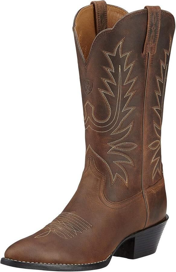 Cowgirl Laarzen Dames Leer Ronde Neus Westernstijl