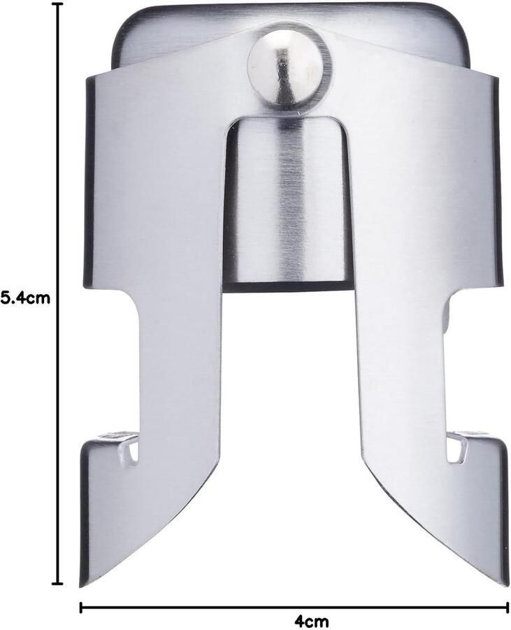 Craft Champagnestop champagnesluiting luxueus gepolijst roestvrij staal zilver 12 x