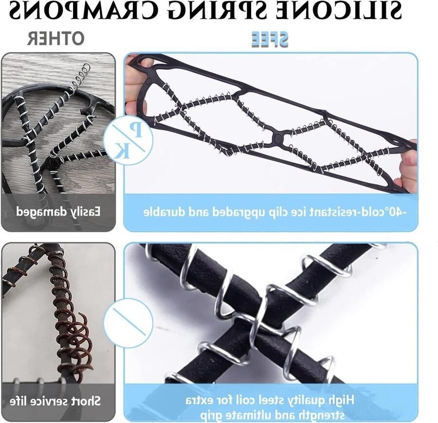 Crampons Spikes voor IJs en Sneeuw Elastische Antislip Schoenen met Grip Ideaal voor Winterse Activiteiten en Wandelen op Gladde Oppervlakken