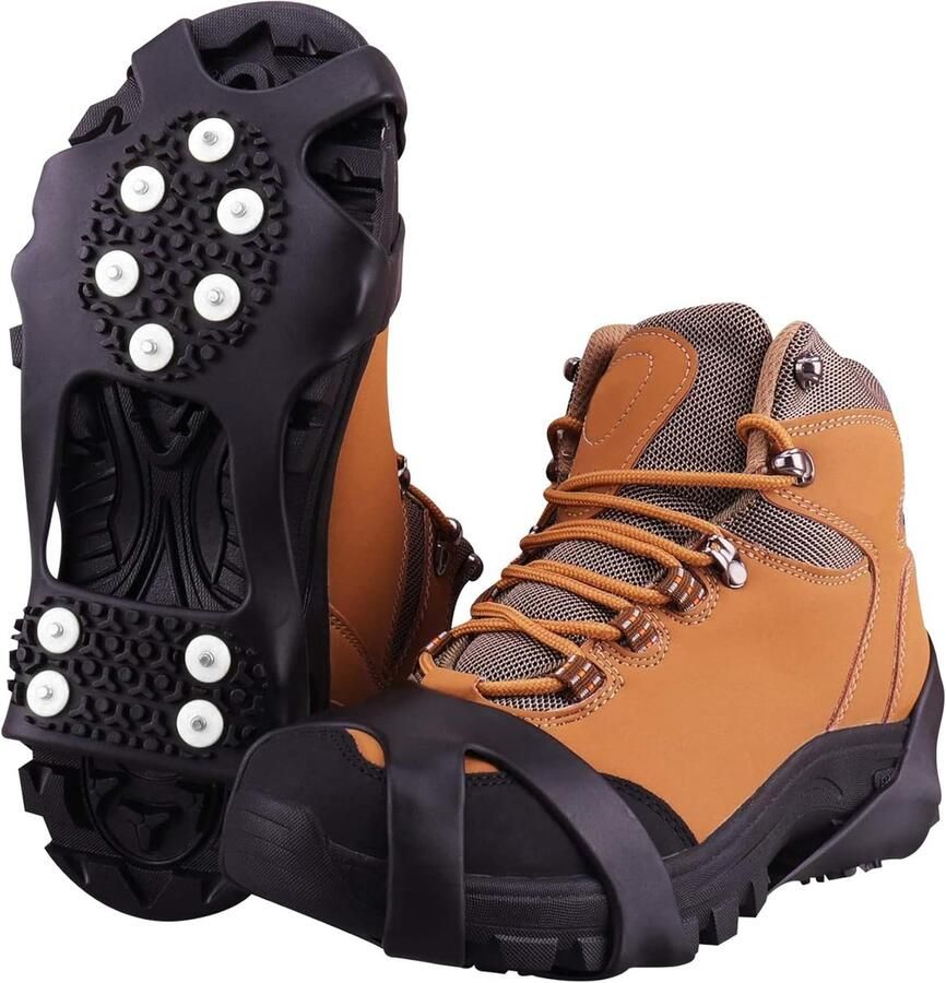 Crampons voor boots Ice traction Cleats anti-slip op schoenen boots 10 studs snow ice crampons Spikes voor grip