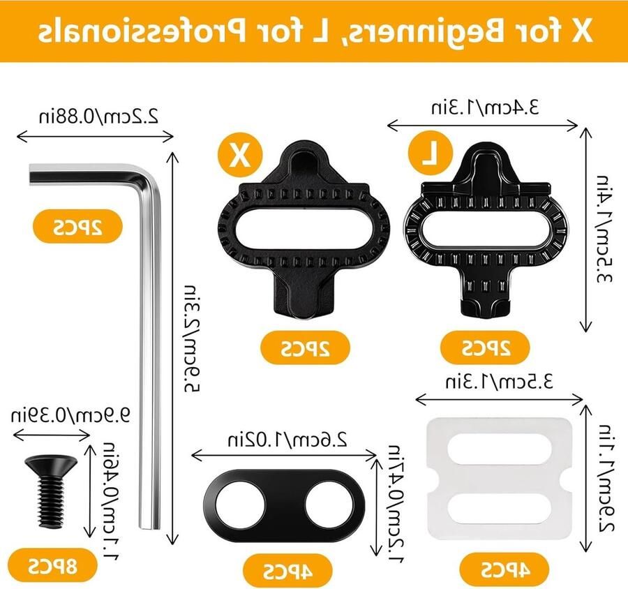Crampons voor Fietsschoenen met 18 Accessoires Antislip Cleats Set voor Mountainbike en Indoor Fietsen