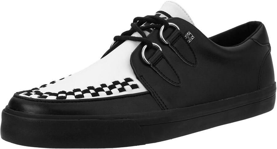 Creeper Sneakers Leer en Suède Punk Goth Rocker Stijl Veterschoenen voor en