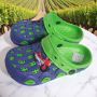 Slipper schoen blauw groen met motor - Thumbnail 2