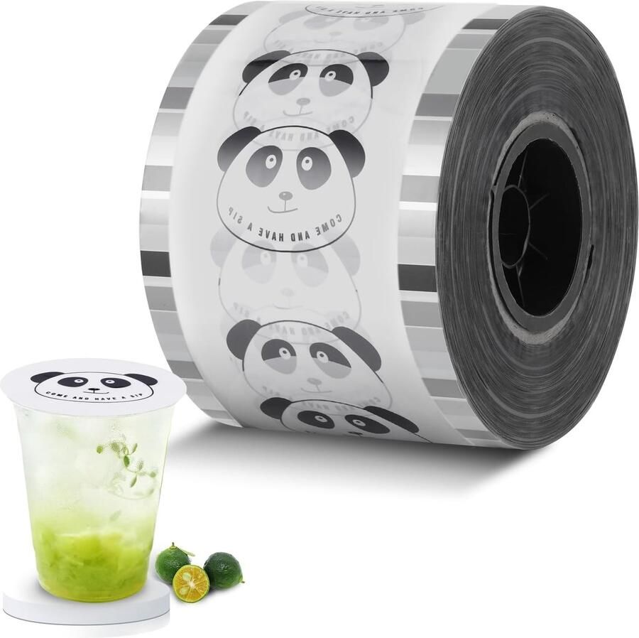 Cup Sealer Film Bubble Thee Sealer Film Thee Cup Sealer Film Roll Clear 1 Roll 3000 stks Melk Thee Afdichtingsfilm voor PP Plastic Cup Φ 90 mm (3.54) -95mm (3.74)