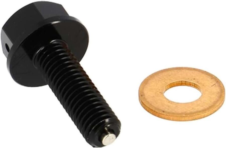Cyclingcolors 1 x olieafvoerschroef magnetisch met afdichting oliekuip afvoermoer afsluitschroeven ideaal voor bromfiets scooter motorfiets auto quad motor oliebak M8 x 1 25 mm