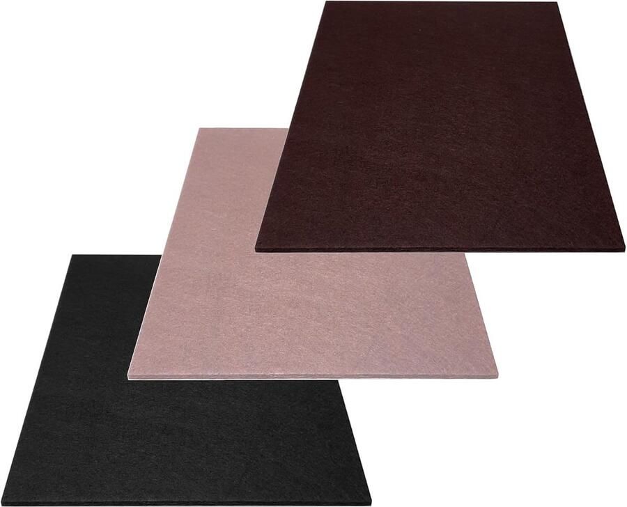Cyclingcolors 3 x zelfklevende pads om op maat te snijden 300 x 210 mm dikte 5 mm meubelstoelen rechthoekig antislip zwart beige + bruin