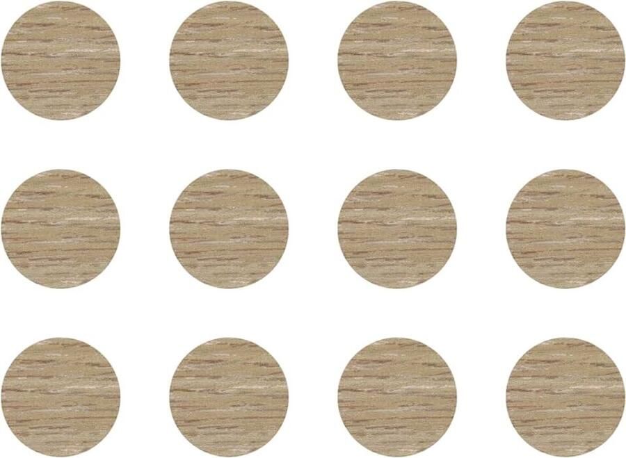 Cyclingcolors Chêne Bardolino Afdekkappen zelfklevend 40 mm 12 stuks voor kast rek boorgat afdekking om te plakken beschermdoppen Chêne Bardolino