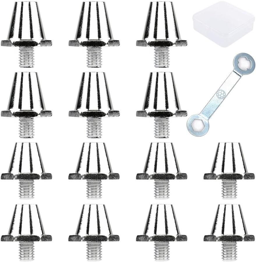 Dailygoods 14 stuks aluminium schroefnoppen voor Nike-vervanging voor voetbalschoenen 11 mm 13 mm met sleutel reservenoppen voor Nike heren