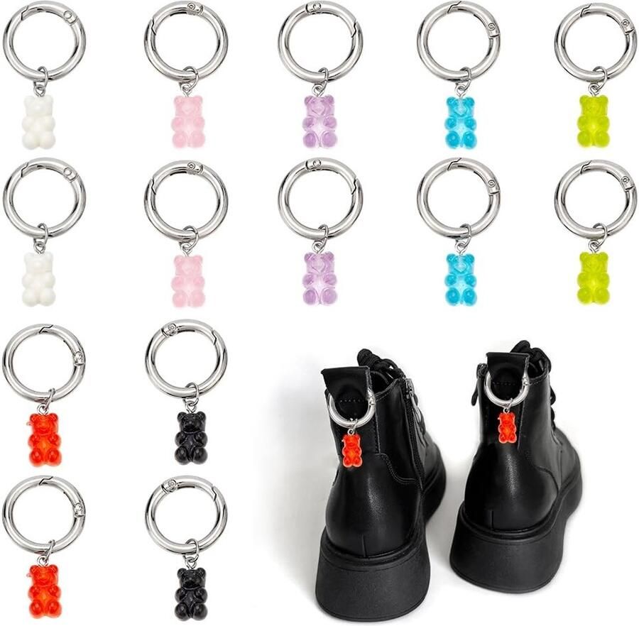 Dailygoods 14 Stuks Rubberen Beer-Laarzen Bedels in 7 Kleuren