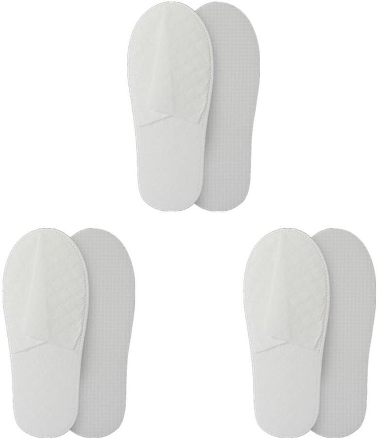Dailygoods 3 paar antislip pantoffels voor en gastenpantoffels hotelslippers gastenpantoffels spa voor hotelgasten en spa wit