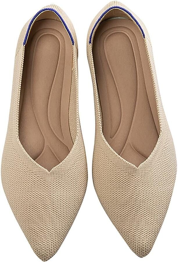 Dailygoods- Ballerina Dames Puntige Teen Casual Instappers Platte Schoenen Opvouwbaar Comfortabele Flats