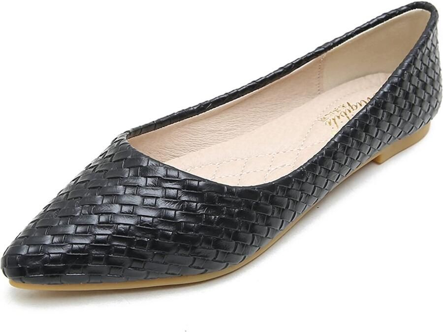 Inovra- Ballerina Schoenen Dames Comfortabele Geweven Platte Schoenen Puntige Teen Slip-on Casual Dressy EU Flats