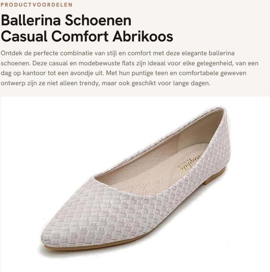 Dailygoods- Ballerina Schoenen Dames Comfortabele Geweven Platte Schoenen Puntige Teen Slip-On Casual Dressy EU Flats