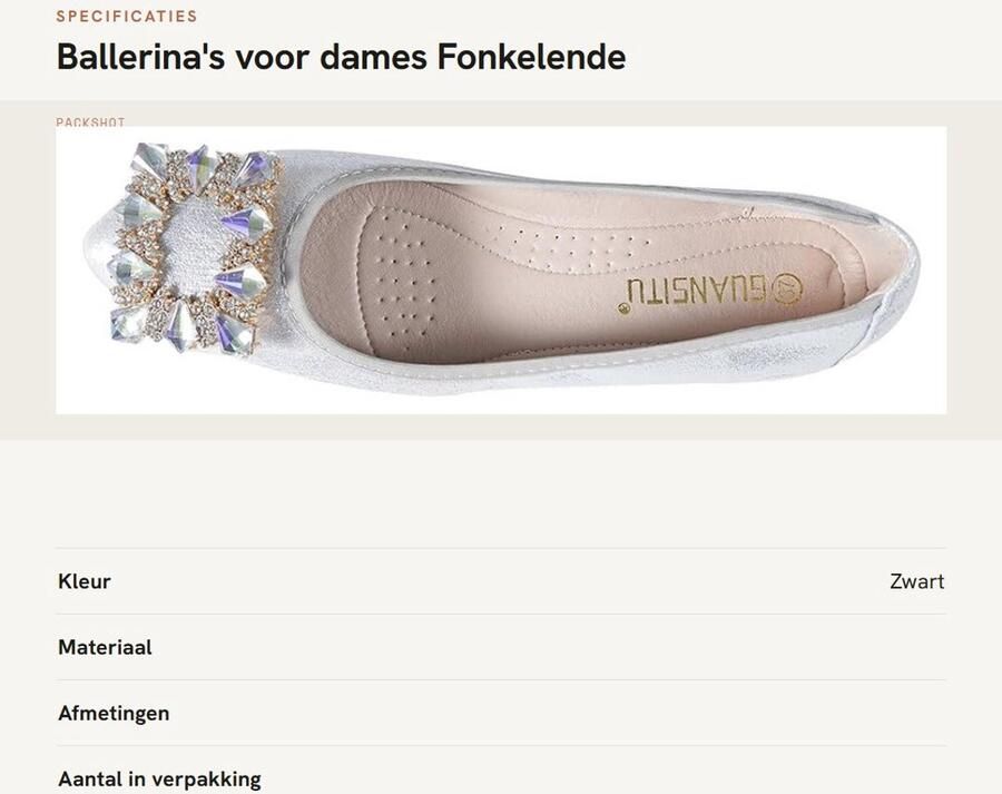 Dailygoods- Ballerina's met strassteentjes Opvouwbaar Antislip Draagbaar Comfortabel Zachte rubberen zool Flats
