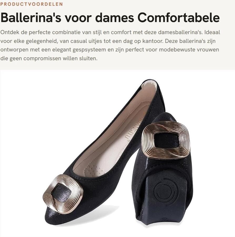 Dailygoods- Ballerina's met strassteentjes Opvouwbaar Antislip Lichtgewicht Ademend Comfortabele instappers Platte Schoenen
