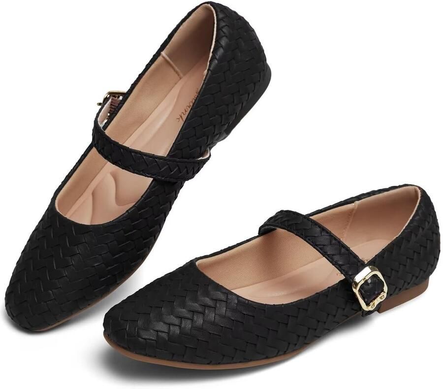 Dailygoods- Mary Jane Schoenen Comfortabel Balletschoenen Flats Vierkante Neus Riem Dressy