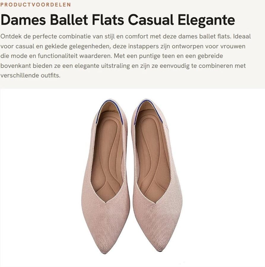 Dailygoods- Balletschoenen Comfortabele Instappers Platte Schoenen Casual Balletpakje Gekleed Schattig Kleuren Puntige Teen Flat Shoes