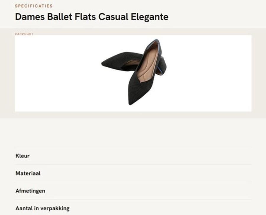 Dailygoods- Balletschoenen Dames Puntige Teen Casual Mode Instappers Platte
