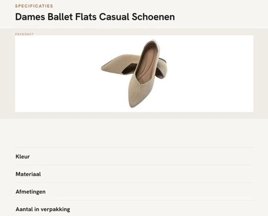 Dailygoods- Balletschoenen Puntige Teen Casual Instappers Platte Ballerina's