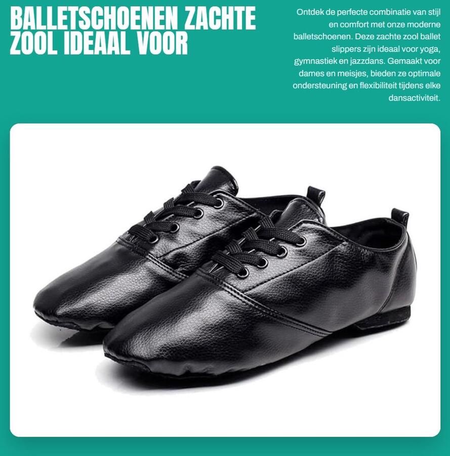 Dailygoods- Balletschoenen Zacht Antislip Suède Zool Splitzool Ademend PU Comfortabele Grip Perfect voor Dans en Gymnastiek Dansschoenen