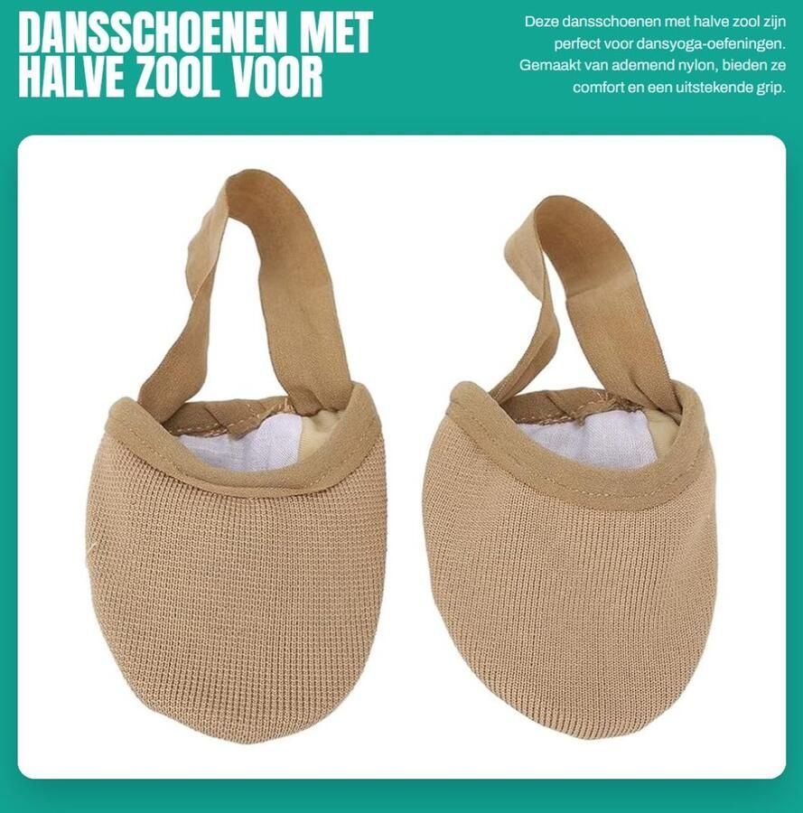 Dailygoods- Balletslipper Antislip Halve Zool Dansschoenen Ademende Nylon Zweetabsorberend Geschikt voor Yoga Vrije Beweging Dansschoen