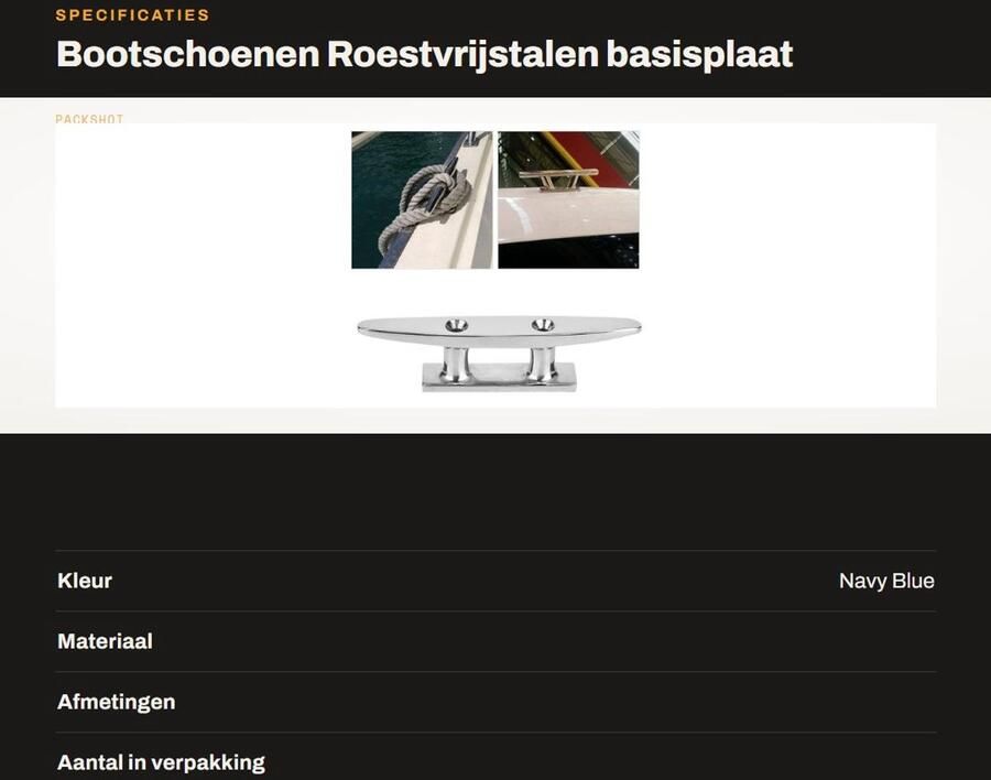 Dailygoods- Basisplaat Roestvrij Staal 316 Gepolijst Spiegelafwerking Bootaccessoire Antislip Lichtgewicht Duurzaam Schoenplaat