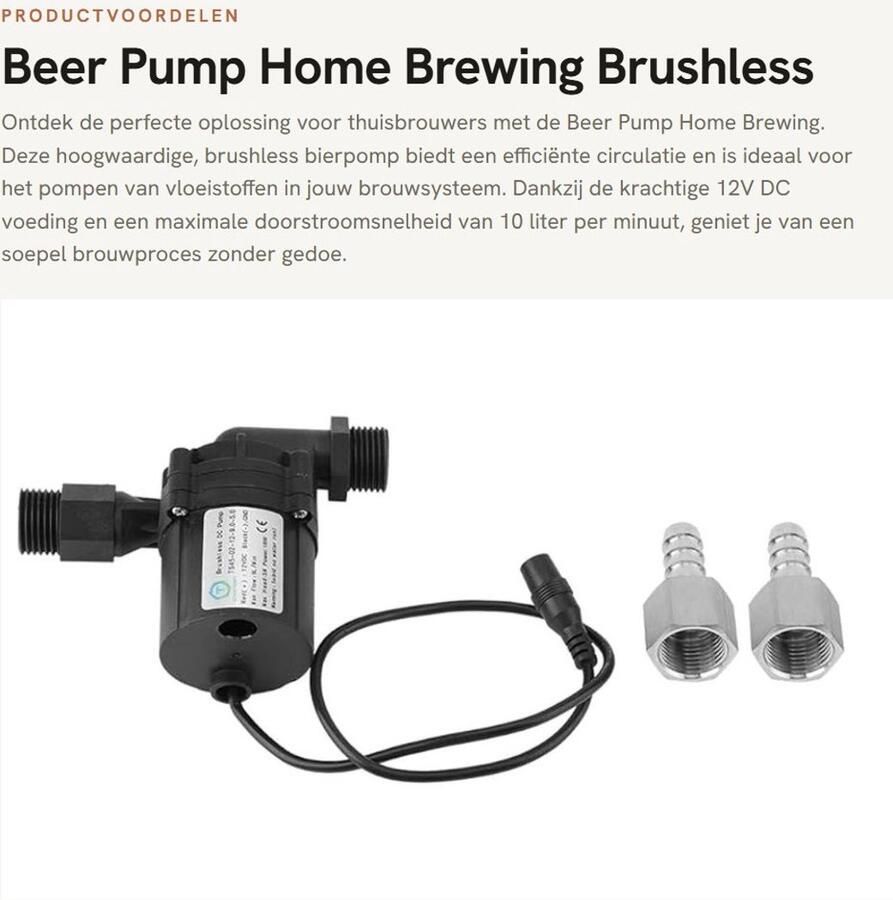 Dailygoods Beer Pump Home Brewing Brushless Beer Pump Circulaire Circulatie Zwart Voor Thuis Brouwen 12V D L min - Foto 2