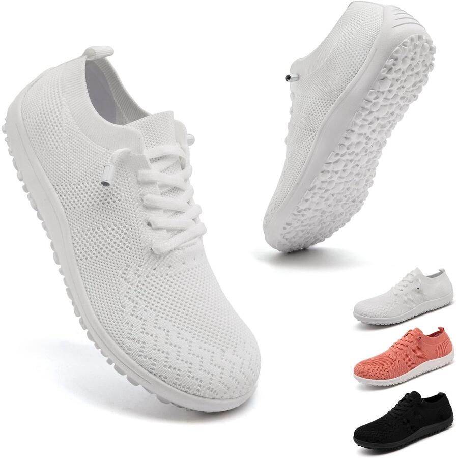 Dailygoods- Blotevoetenschoenen Dames Ademend Antislip Lichte Hardloopschoenen Slip-On Verbreed Teengebied