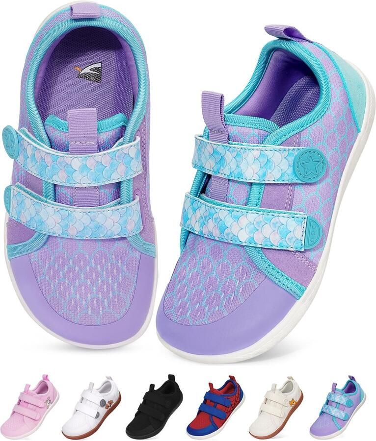 Dailygoods- Blotevoetenschoenen voor Kinderen Brede Blotevoetenschoenen Minimalistische Sneakers Antislip Trailschoenen Zachte Pantoffels Klittenbandsluiting Minimalistische Schoenen