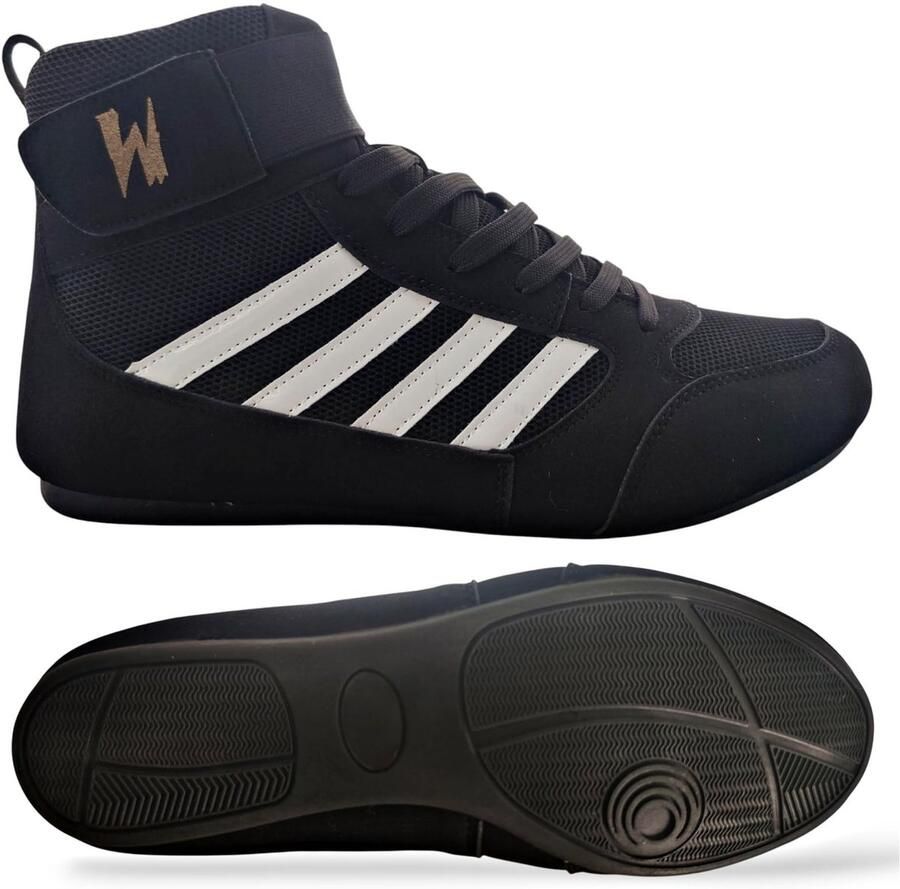 Dailygoods- Boksschoenen Ultralicht Vechtsport Schoenen Antislipzool Veganistisch Leer Flexibel Maximale Enkelsupport Vechtsportschoenen