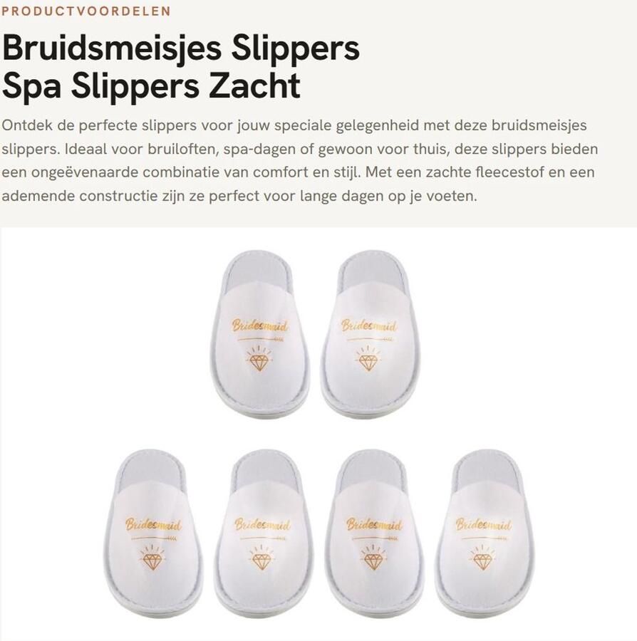 Dailygoods- Bruidsmeisjes Slippers 3 Paar Spa Slippers Zacht en Ademend One Size Fits Most 28 x Pantoffels
