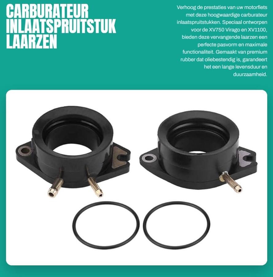 Dailygoods Carburateur Inlaatspruitstuk Laarzen Vervangende Carb Adapter Hoogwaardige Rubber Geschikt voor XV750 en XV1100 Duurzaam en Betro