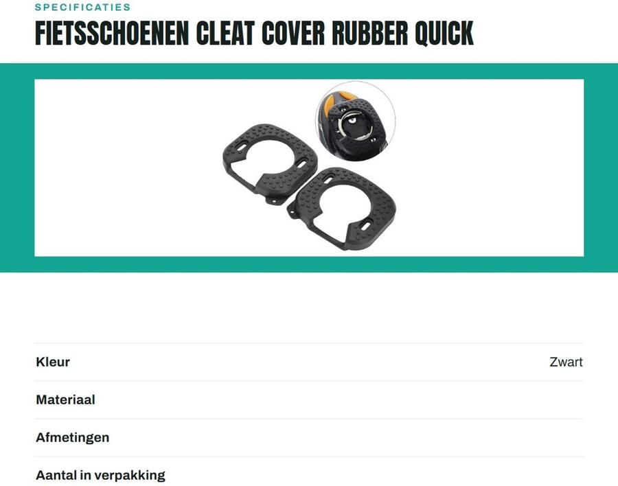 Dailygoods- Cleat Cover Antivervuiling Fietsschoenen Accessoire Rubber Eenvoudig te Installeren Duurzaam Comfort en Bescherming Fietsschoenhoes
