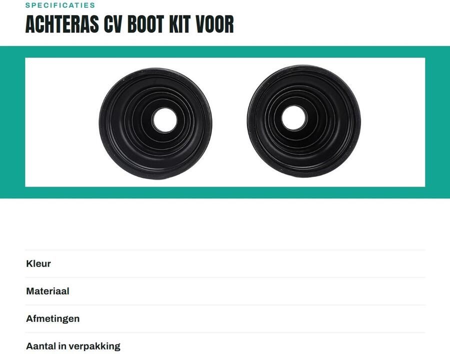 Dailygoods- CV Boot Kit Rubberen Vervanging Achteras Binnenste Buitenste Polaris Outlander 650 800 Schokbestendig OE-nummers 705500953 705500855 Geschikt voor 2006-2008 Aandrijfas