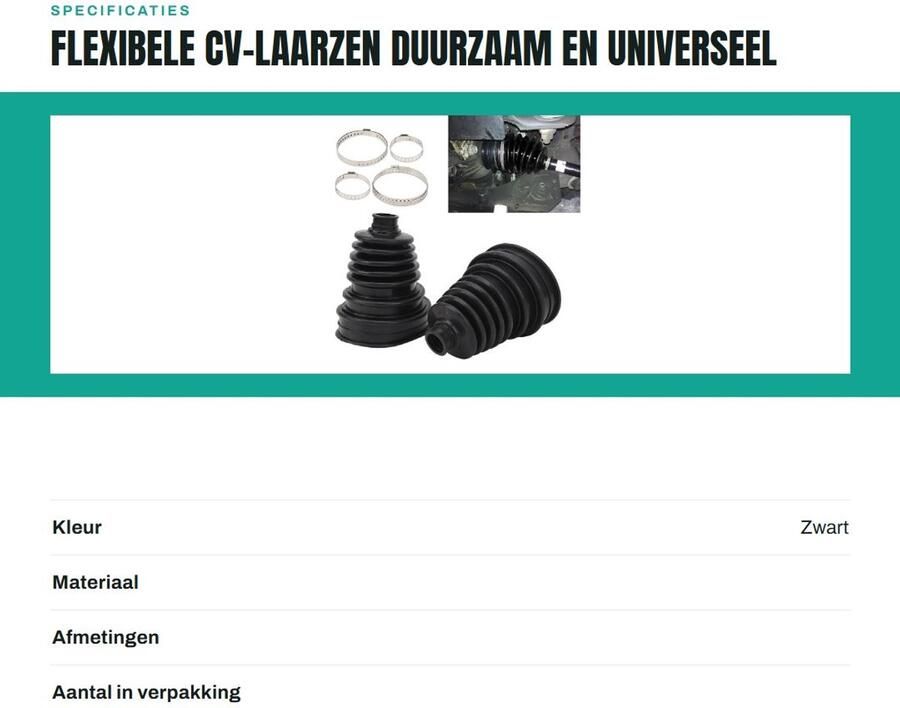 Dailygoods- CV-Laarzen Duurzaam Flexibele Siliconen Hoezen Stofdicht Bescherming tegen Slijtage Voor Homokineten met Constante Snelheid Homokineetbeschermers