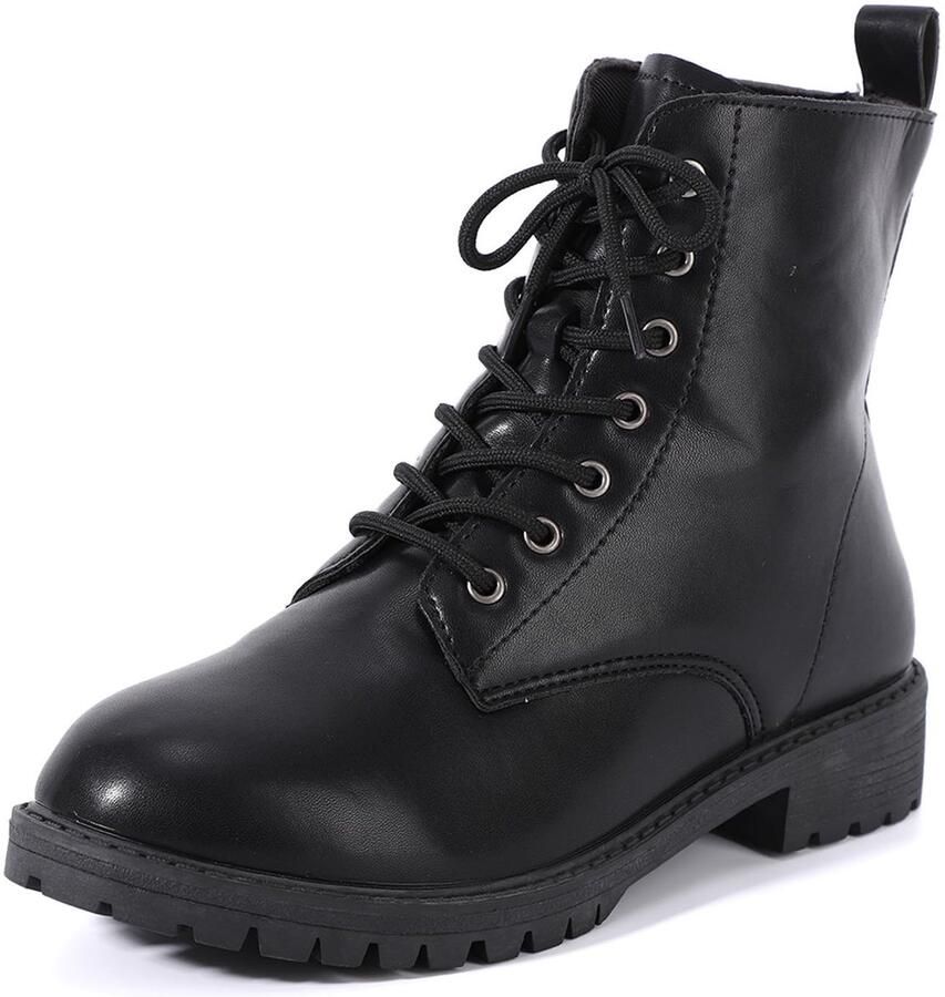 Dailygoods Dames Boots Faux Leather Hiking Boots met Rits