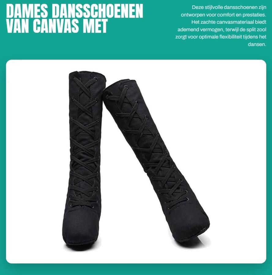 Dailygoods Dames Dansschoenen van Canvas met Split Zool