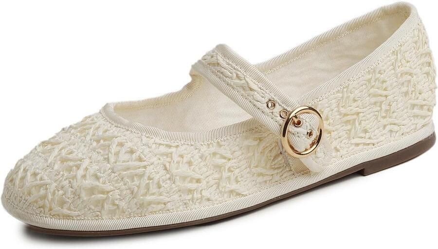 Dailygoods Dames Mary Jane Flats Comfortabele Ballet Flats met Ronde Gesp en Zachte Voetbed